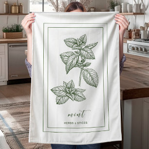 Herbes et épices Plante Mint Green Serviette de cu