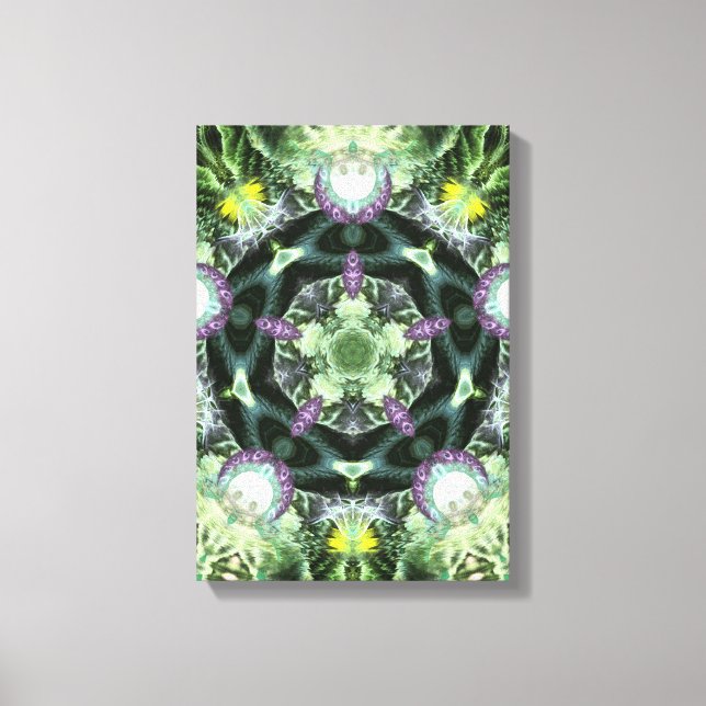Herbilicious Geometrie Fraktal Mandala Wrapped Can Leinwanddruck (Vorderseite)
