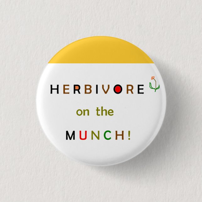 Herbivore auf dem kauenknopf button (Vorderseite)