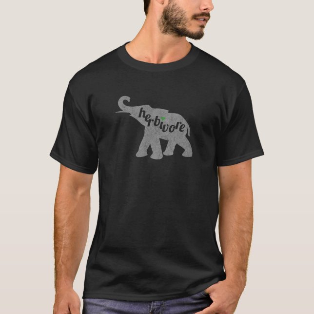 Herbivore Elephant Vegane Liebe Eat Veg Inspiriert T-Shirt (Vorderseite)