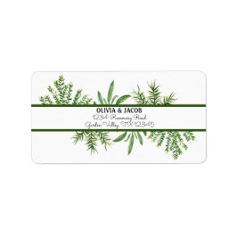 Herbs Rosemary Thyme Botanical Greenery Wedding Adressaufkleber