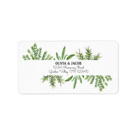 Herbs Rosemary Thyme Botanical Greenery Wedding La Adressaufkleber