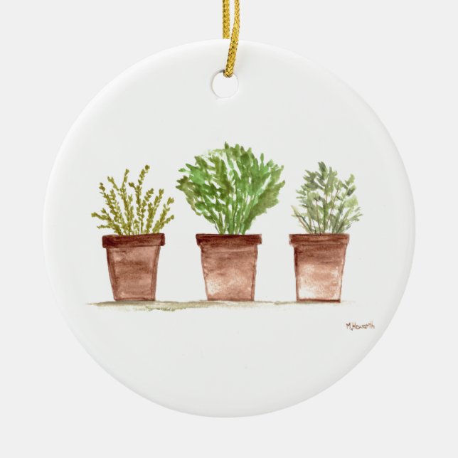 Herbs sage, rosemary, thyme ceramic ornament (Vorne)