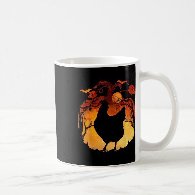 Herbsaison Halloween-Hühnerkostüm Kaffeetasse (Rechts)