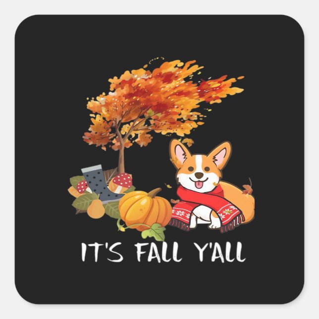 Herbst 2010 - Coole Grafik Quadratischer Aufkleber (Vorderseite)