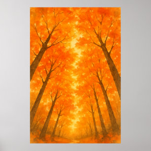Herbst 3, Ahornkanopie, saisonale Printwerbung Poster