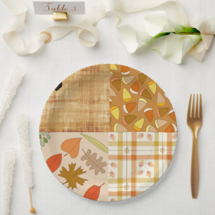 Herbst 4 Ecken 1 Design Dinner Plate Pappteller