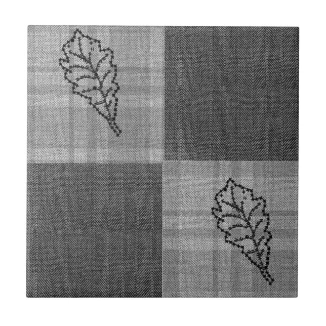 Herbst 4 Ecken Designs Gray Tones Fliese (Vorderseite)
