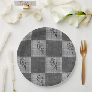 Herbst 4 Ecken Gray Tones Abendessen Plate Pappteller