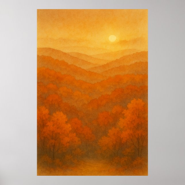 Herbst 6, Amber Horizon, saisonale Print Poster (Vorne)