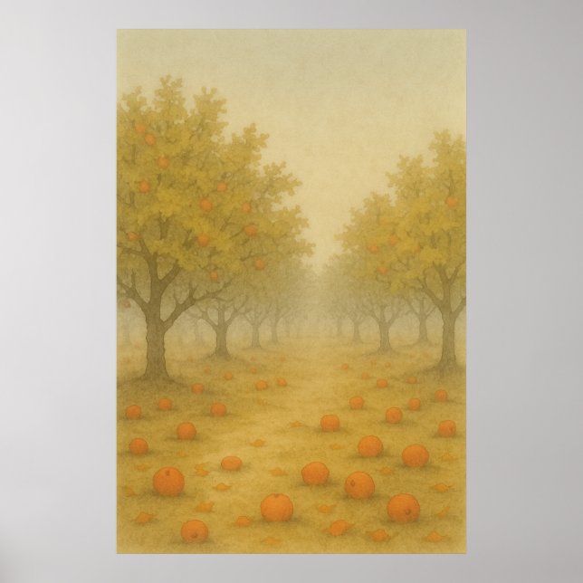 Herbst 8, der letzte Obstgarten, saisonale Printwe Poster (Vorne)