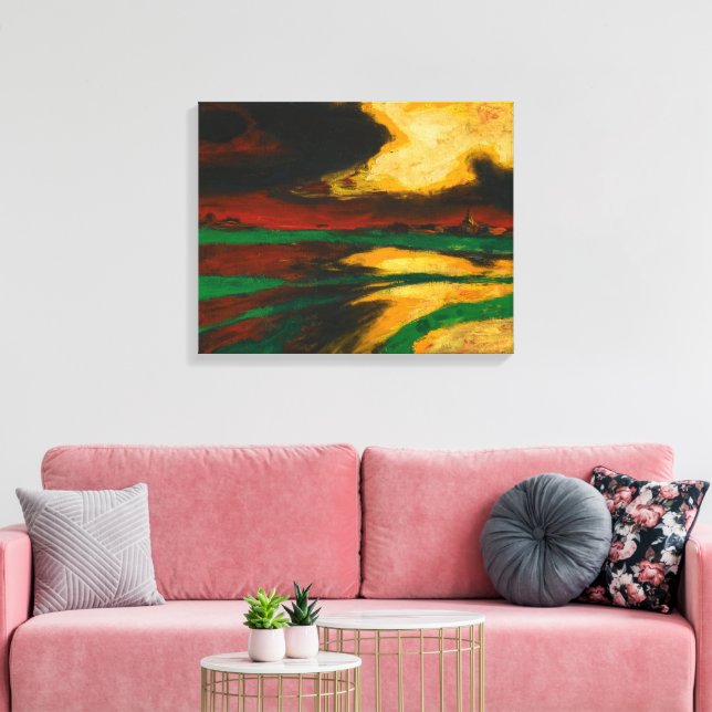 Herbst-Abend | Emil Nolde | Leinwanddruck (Insitu (Wohnzimmer))