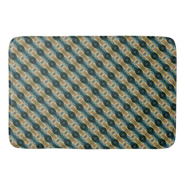 Herbst Abstraktes Leaf Art Green Yellow Brown Badematte (Vorderseite)