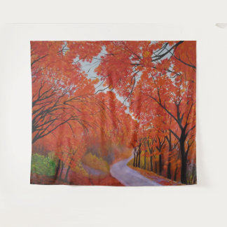 Herbst-Ahorn Daejeon Korea Hochzeitskulisse Wandteppich