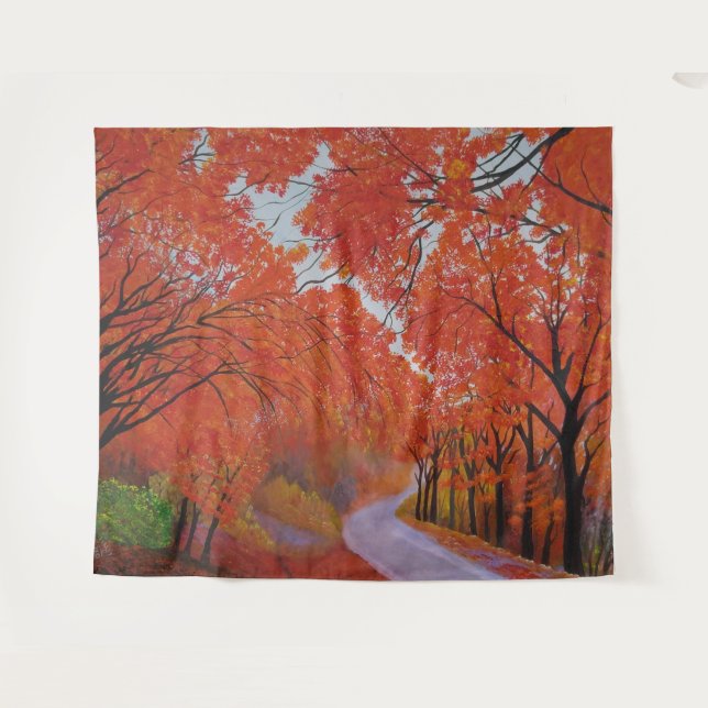 Herbst-Ahorn Daejeon Korea Hochzeitskulisse Wandteppich (Vorderseite (Horizontal))
