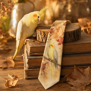 Herbst-Ahorn-Wasserfarben-Nymphensittich Krawatte
