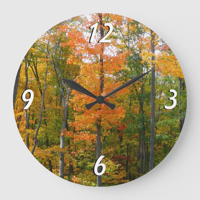 Herbst-Ahornbäume Herbstfotografie Große Wanduhr (Vorderseite)