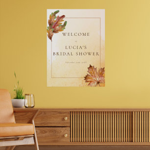 Herbst-Ahornblatt-Aquarell-Junggesellinnen-Abschie Poster