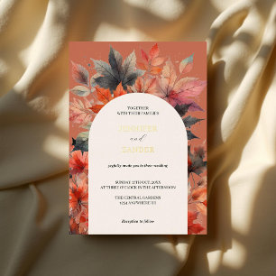 Herbst-Ahornblatt Elegante Aquarellblumen Folieneinladung