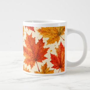 Herbst-Ahornblatt-Muster Herbst Orange-Rotes Bla Jumbo-Tasse
