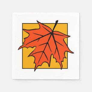 Herbst-Ahornblatt Orange Serviette