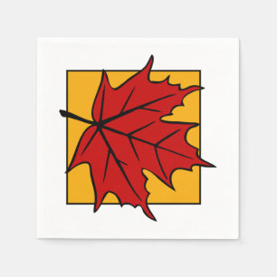 Herbst-Ahornblatt Rot Serviette