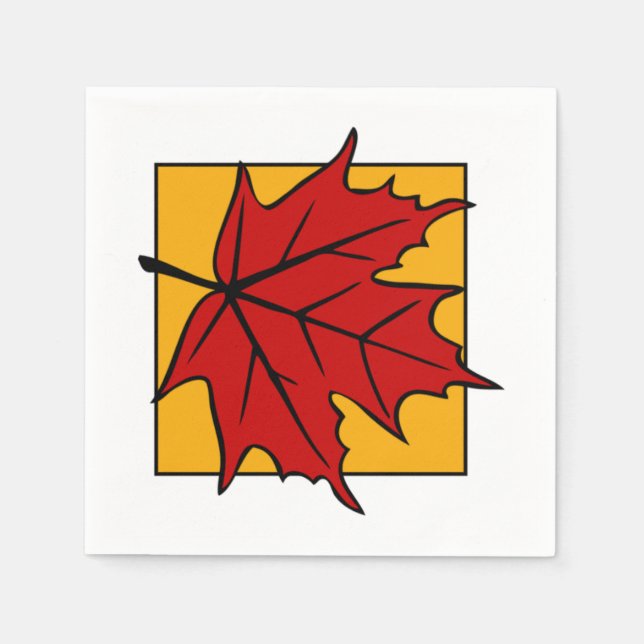 Herbst-Ahornblatt Rot Serviette (Vorderseite)