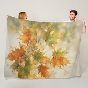 Herbst-Ahornblätter-Abstract-Fleece-Decke  Fleecedecke