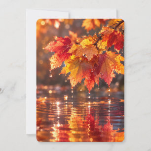 Herbst-Ahornblätter im Regen – Gemütliche Herbstna Einladung