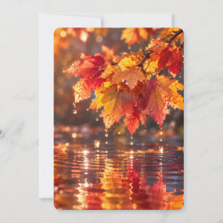 Herbst-Ahornblätter im Regen – Gemütliche Herbstna Einladung