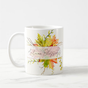 Herbst-Ahornblätter mit individuellem Text Kaffeetasse