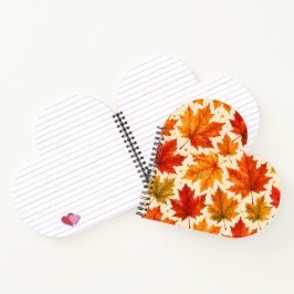 Herbst-Ahornblätter-Muster | Herbst Orange-Rotes B Notizbuch