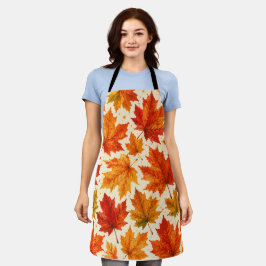 Herbst-Ahornblätter-Muster | Herbst Orange-Rotes B Schürze