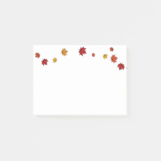Herbst-Ahornblätter Post-it Klebezettel (Vorderseite)