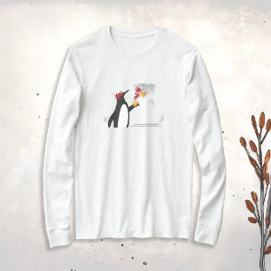Herbst-Ahornblätter und Pinguin Lustiger Langarm T-Shirt