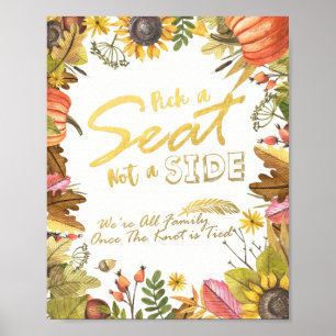Herbst-Ahornblätter Wähle einen Sitz, nicht eine S Poster