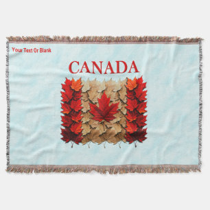 Herbst-Ahornleaf-kanadische Flagge Decke