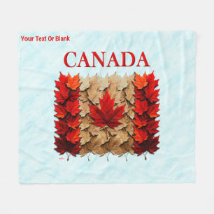 Herbst-Ahornleaf-kanadische Flagge Fleecedecke