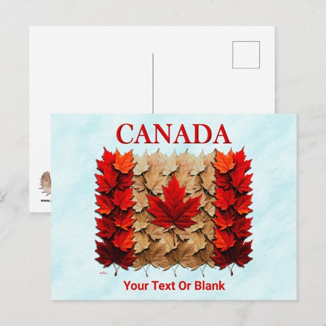 Herbst-Ahornleaf-kanadische Flagge Postkarte (Vorne/Hinten)