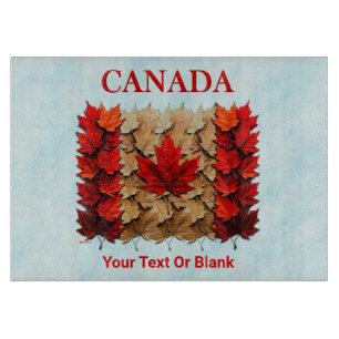 Herbst-Ahornleaf-kanadische Flagge Schneidebrett