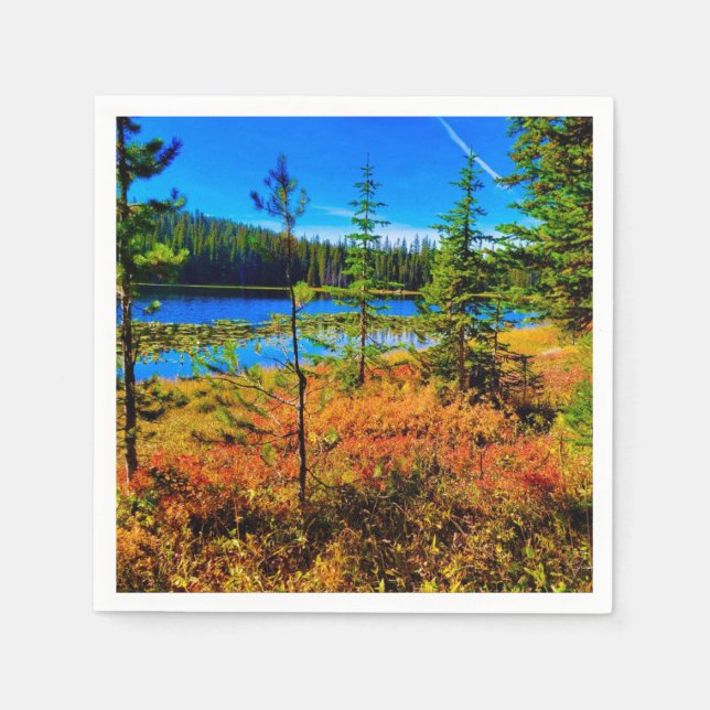 Herbst am Napkins-See Serviette (Vorderseite)