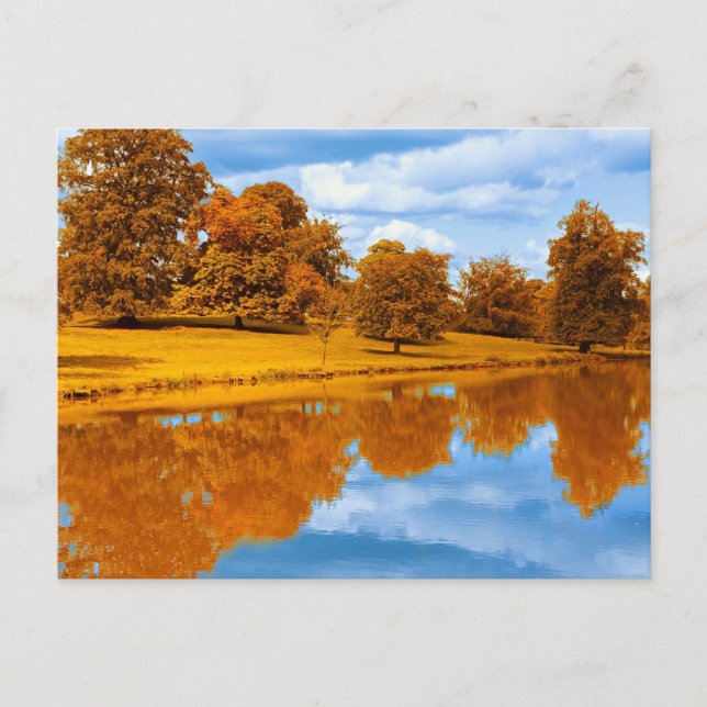 Herbst am See Postkarte (Vorderseite)