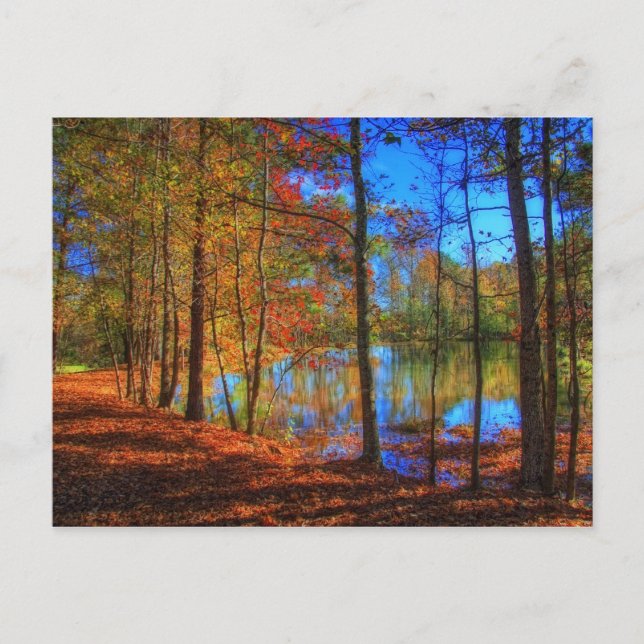 Herbst am See Postkarte (Vorderseite)