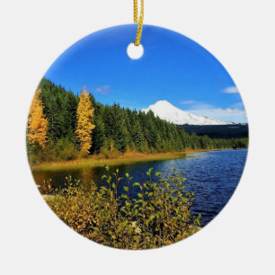 Herbst am Trillium Lake, OR Keramik Ornament