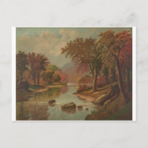 Herbst am Wissahickon Lithographie 1880