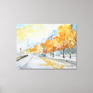Herbst an der Seine-Uferpromenade Paris Leinwanddruck