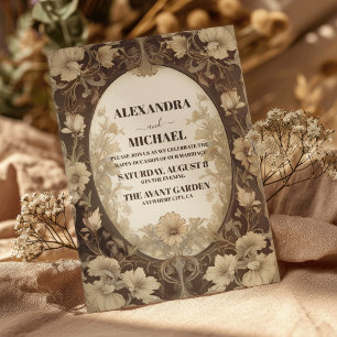 Herbst Antique Wedding Art Nouveau Einladung