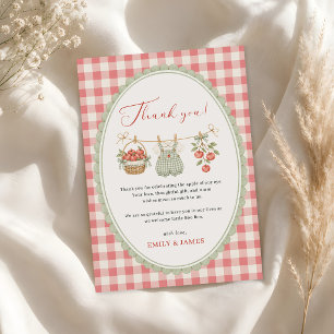 Herbst-Apfel-Baby-Wäscheleine-Baby-Shower Dankeskarte