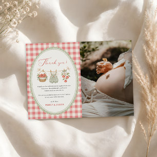 Herbst-Apfel-Baby-Wäscheleine-Baby-Shower-Foto Dankeskarte