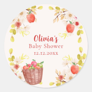 Herbst Apfel Gartenarbeit Baby Shower Runder Aufkleber